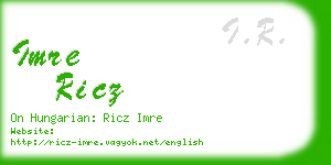 imre ricz business card